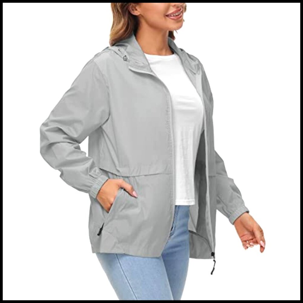 Waterproof Rain Jacket Lightweight Packable Hoode… - image 2